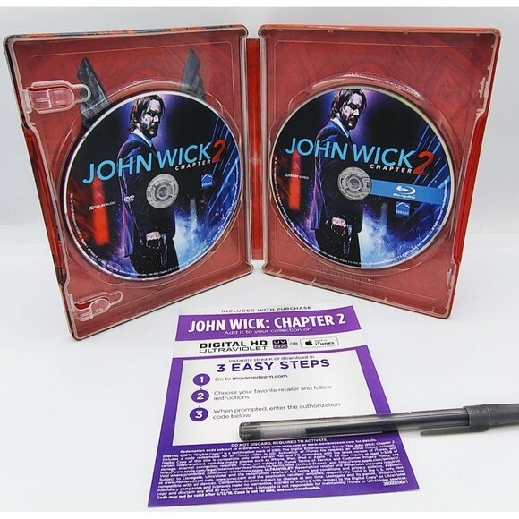 John Wick Steelbook Chapter 2 Blu-ray DVD Digital HD Combo Lionsgate Movie - Picture 5 of 15